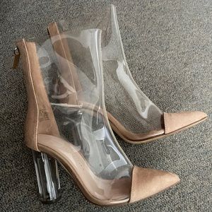 WORN ONCE Zara clear nude heels